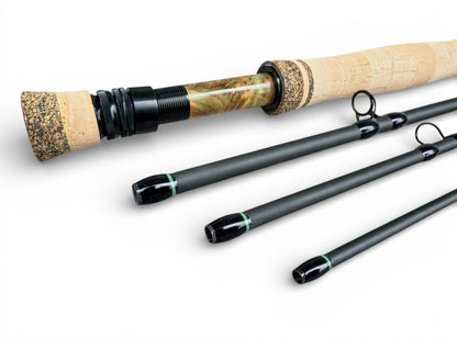 Tidewater Virtue 6wt 9ft - Green Birdseye Burl X Blackout