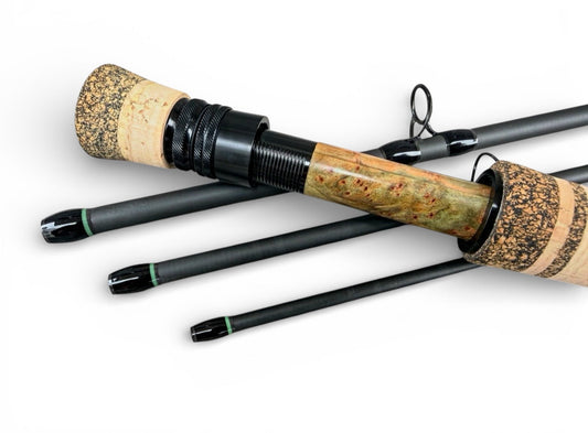 Tidewater Virtue 6wt 9ft - Green Birdseye Burl X Blackout